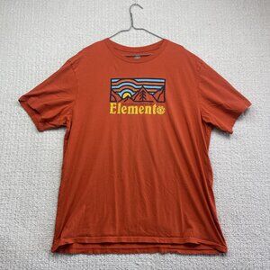 Element Shirt Men 2XL Orange Wind Water Fire Earth Graphic Mountain Outdoors Tee